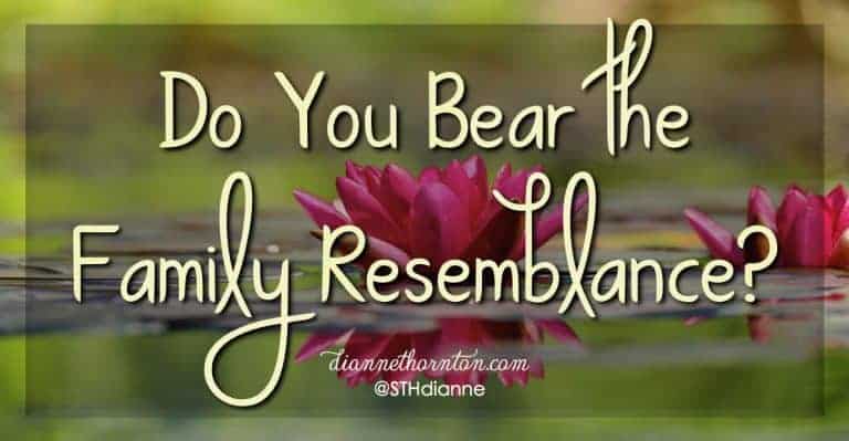 I smile when I catch a glimpse of a parent in their child. Do you? God created us to bear His family resemblance. Do others smile when they see Him in you?